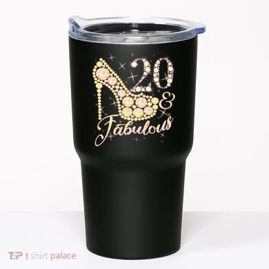 Fabulous & 20 Sparkly Heel 20th Birthday Tumbler