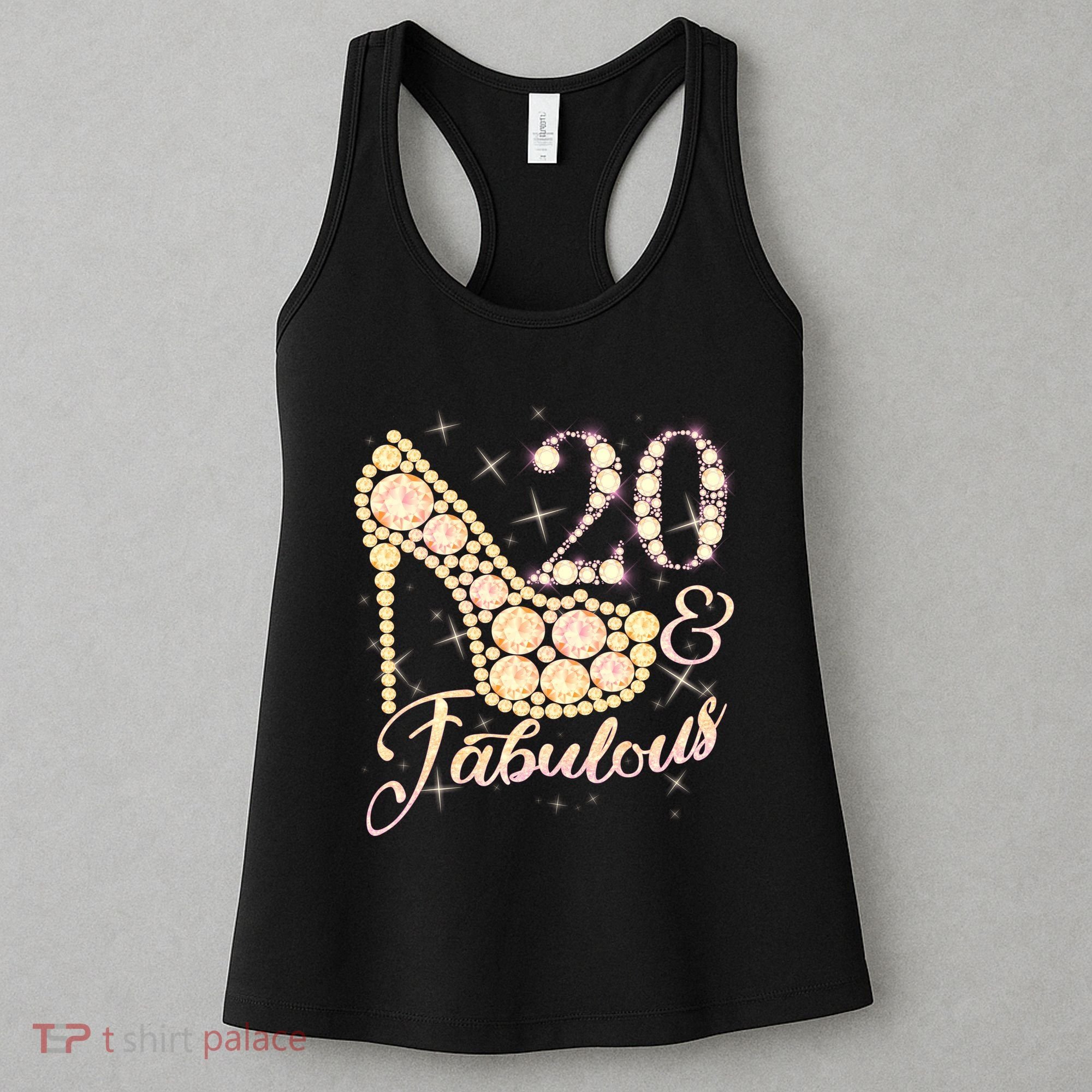 Fabulous & 20 Sparkly Heel 20th Birthday Women's Tank Top