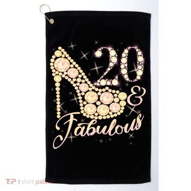 Fabulous & 20 Sparkly Heel 20th Birthday Golf Towel