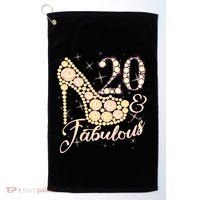 Fabulous & 20 Sparkly Heel 20th Birthday Golf Towel thumb 0