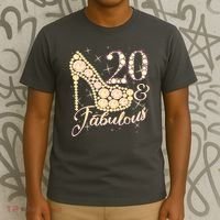 Fabulous & 20 Sparkly Heel 20th Birthday T-Shirt thumb 3
