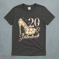 Fabulous & 20 Sparkly Heel 20th Birthday T-Shirt thumb 5