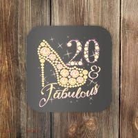 Fabulous & 20 Sparkly Heel 20th Birthday Coaster thumb 0