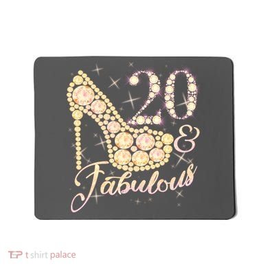 Fabulous & 20 Sparkly Heel 20th Birthday Mousepad