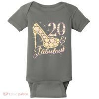 Fabulous & 20 Sparkly Heel 20th Birthday Baby Bodysuit thumb 0