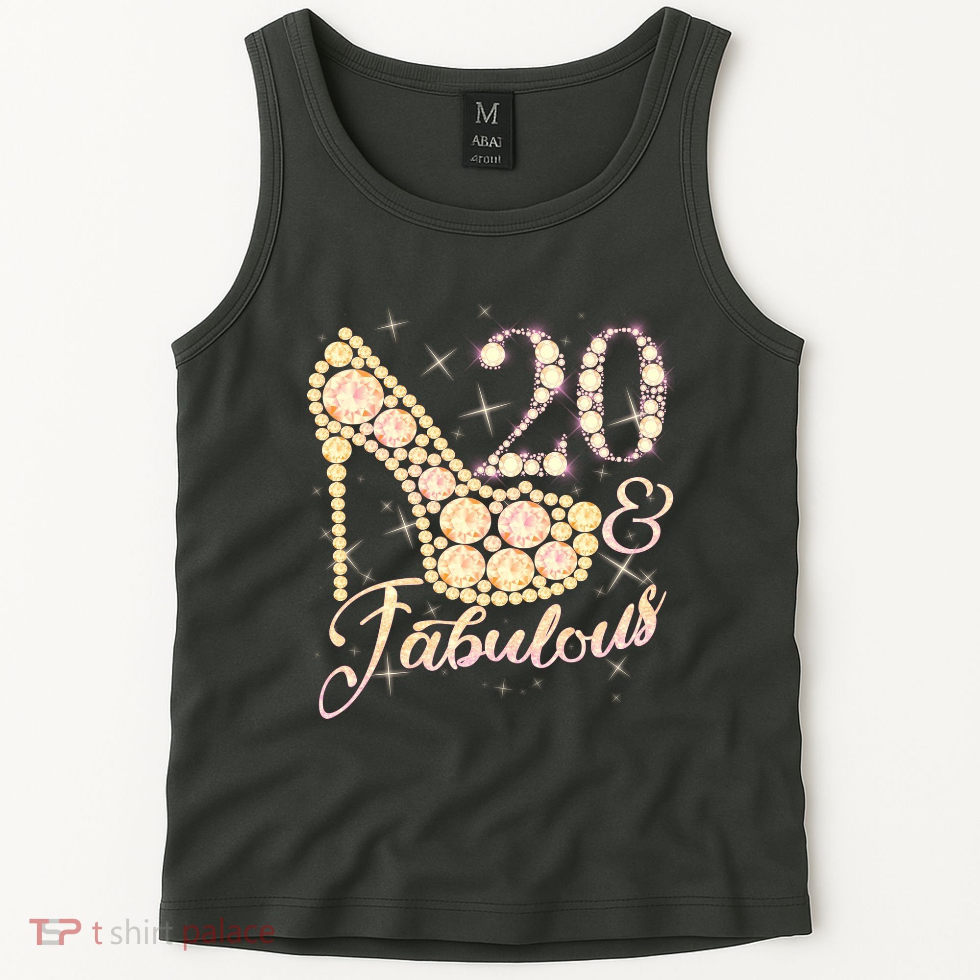 Fabulous & 20 Sparkly Heel 20th Birthday Tank Top