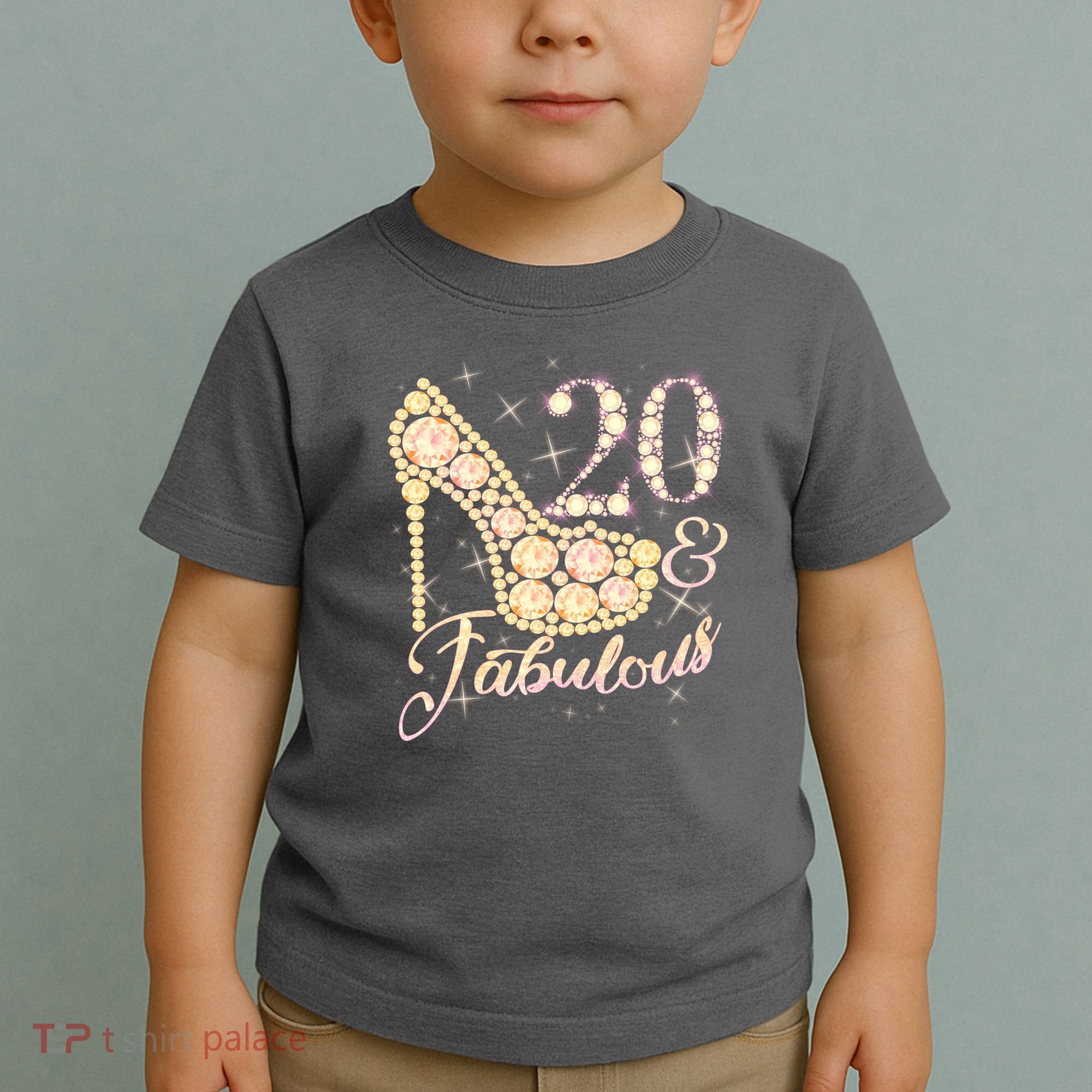 Fabulous & 20 Sparkly Heel 20th Birthday Toddler T-Shirt