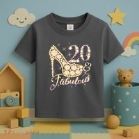 Fabulous & 20 Sparkly Heel 20th Birthday Toddler T-Shirt thumb 3