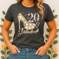Fabulous & 20 Sparkly Heel 20th Birthday Women's T-Shirt thumb 2