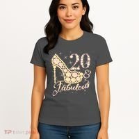 Fabulous & 20 Sparkly Heel 20th Birthday Women's T-Shirt thumb 4