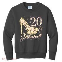 Fabulous & 20 Sparkly Heel 20th Birthday Kids Sweatshirt thumb 0