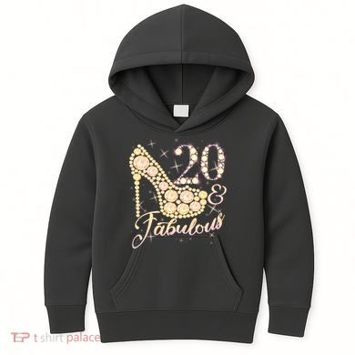 Fabulous & 20 Sparkly Heel 20th Birthday Kids Hoodie