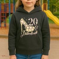 Fabulous & 20 Sparkly Heel 20th Birthday Kids Hoodie thumb 3
