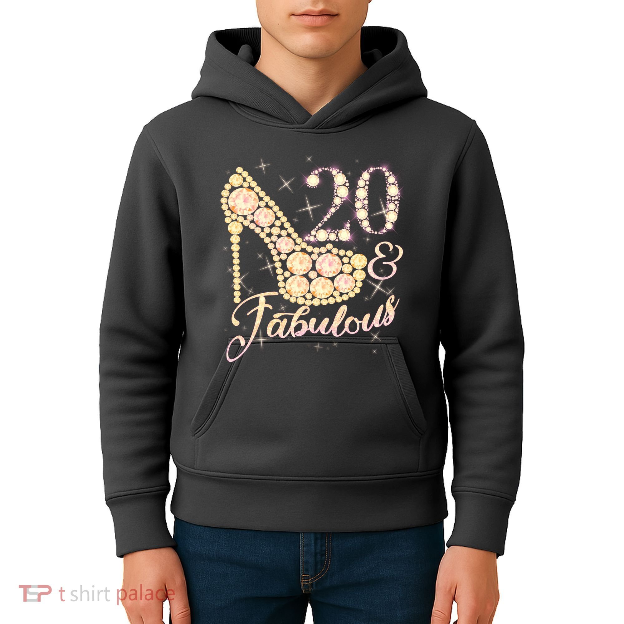 Fabulous & 20 Sparkly Heel 20th Birthday Kids Hoodie