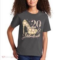 Fabulous & 20 Sparkly Heel 20th Birthday Kids T-Shirt thumb 2