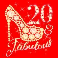 Fabulous & 20 Sparkly Heel 20th Birthday Santa Hat thumb 1