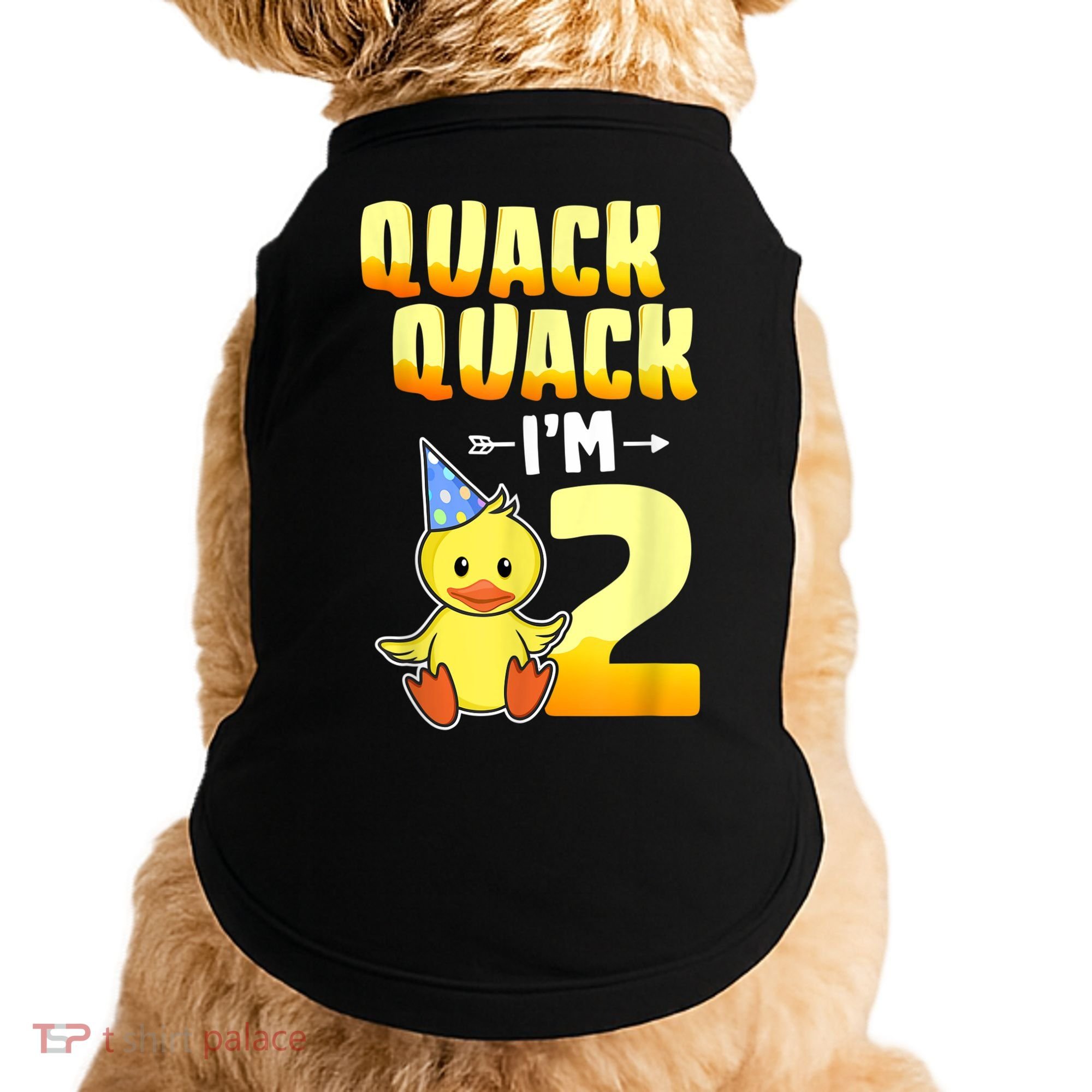 Funny 2 Year Old Girl Boy Duck 2nd Second Birthday Party Gift 1 Doggie Tank