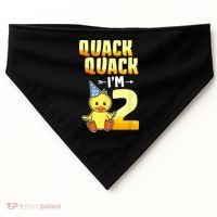 Funny 2 Year Old Girl Boy Duck 2nd Second Birthday Party Gift 1 USA-Made Doggie Bandana thumb 0