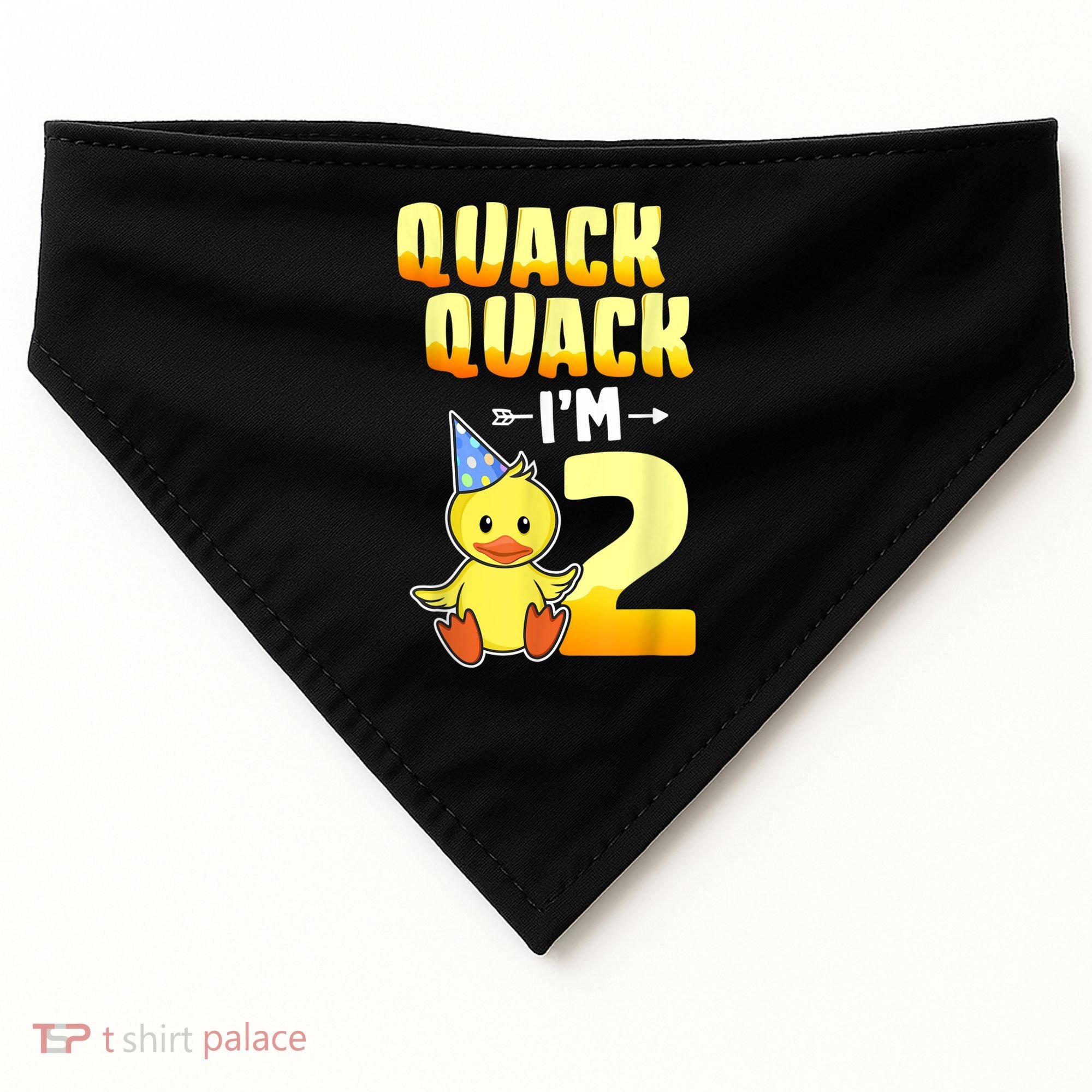Funny 2 Year Old Girl Boy Duck 2nd Second Birthday Party Gift 1 USA-Made Doggie Bandana