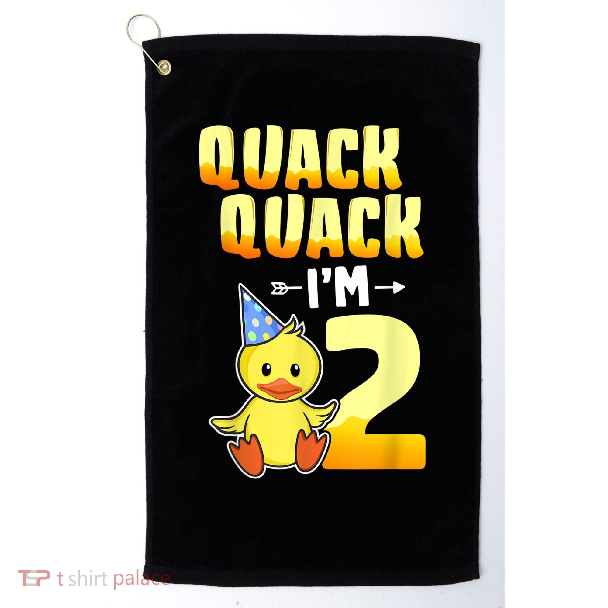 Funny 2 Year Old Girl Boy Duck 2nd Second Birthday Party Gift 1 Golf Towel