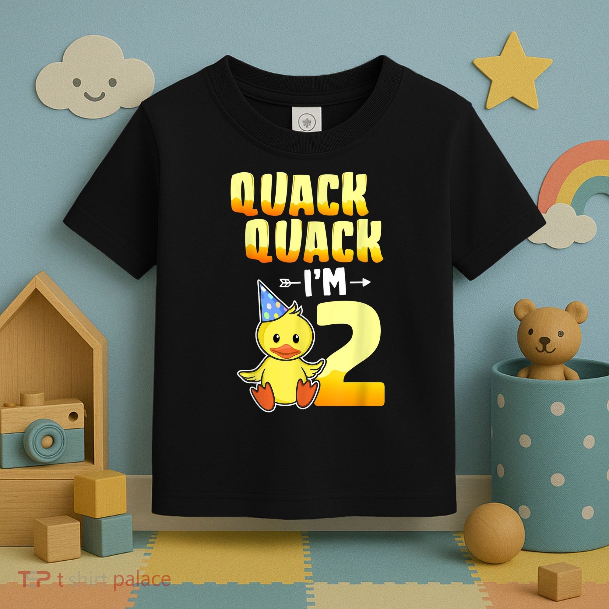 Funny 2 Year Old Girl Boy Duck 2nd Second Birthday Party Gift 1 Toddler T-Shirt