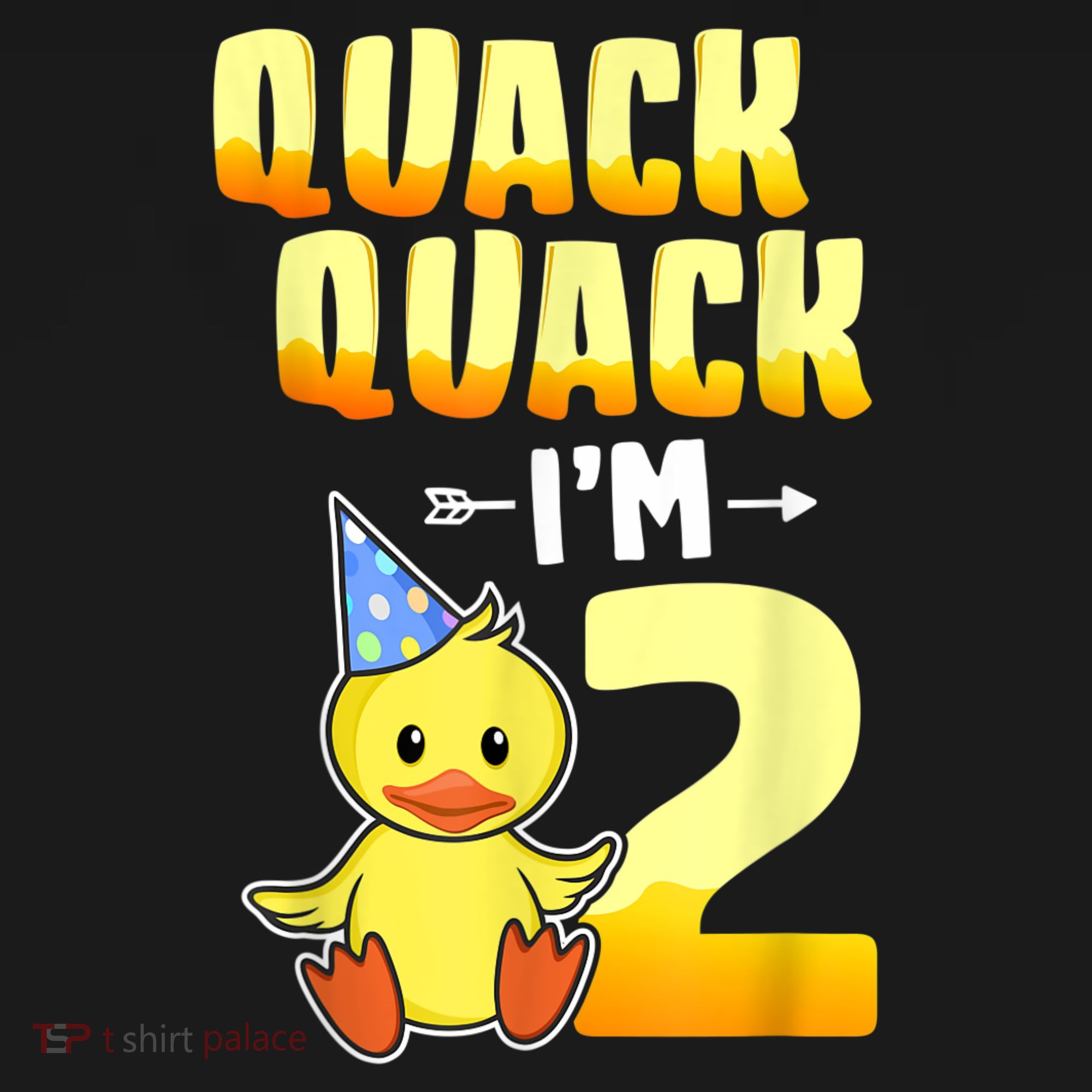 Funny 2 Year Old Girl Boy Duck 2nd Second Birthday Party Gift 1 Toddler T-Shirt
