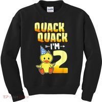 Funny 2 Year Old Girl Boy Duck 2nd Second Birthday Party Gift 1 Kids Sweatshirt thumb 0
