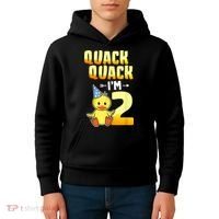 Funny 2 Year Old Girl Boy Duck 2nd Second Birthday Party Gift 1 Kids Hoodie thumb 4