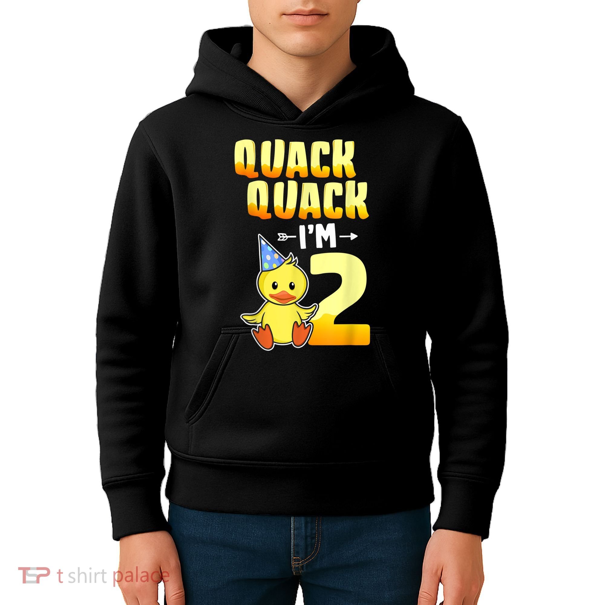 Funny 2 Year Old Girl Boy Duck 2nd Second Birthday Party Gift 1 Kids Hoodie