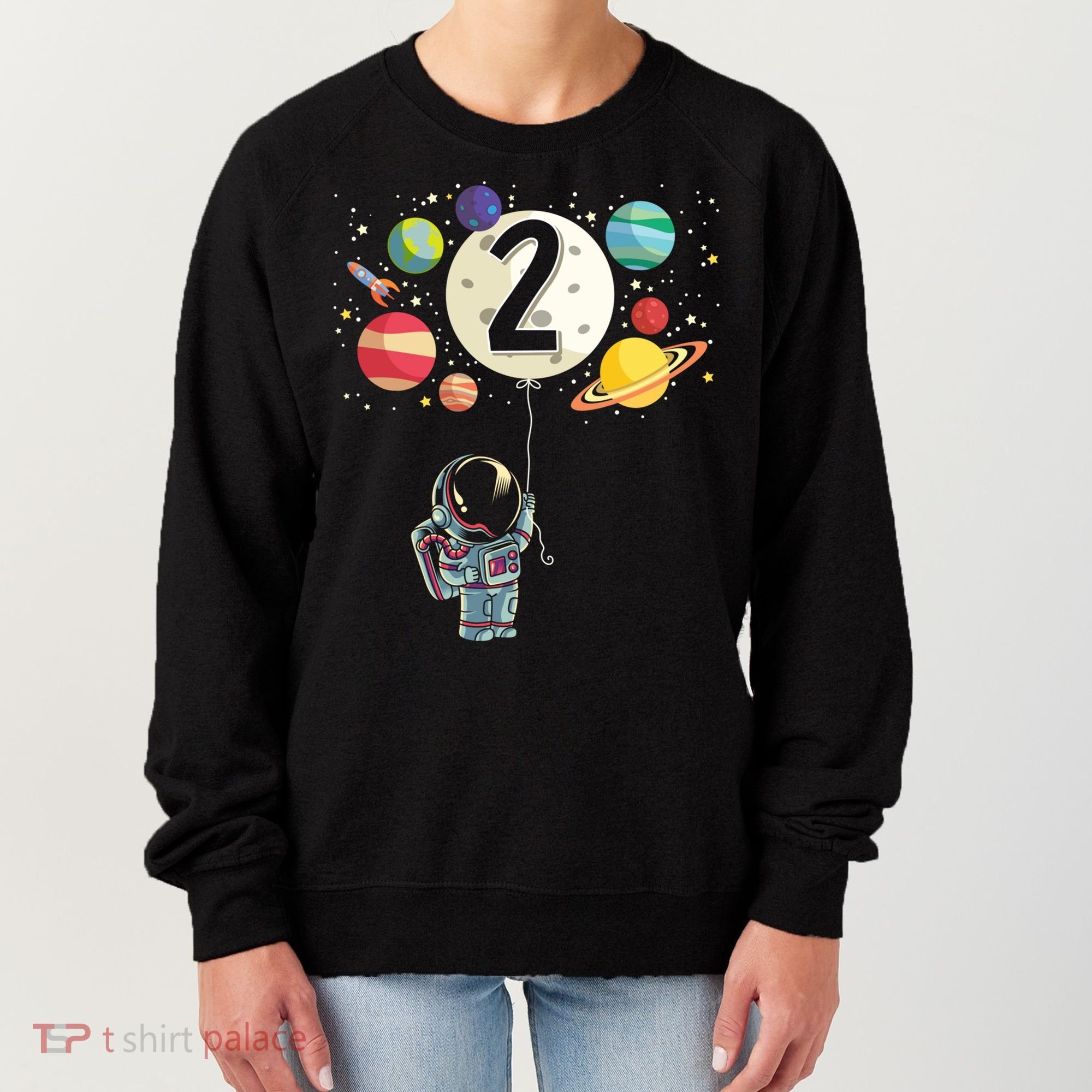 Funny 2 Years Old Birthday Boy Gift Astronaut 2nd Birthday Gift 1 Women's Sweatshirt