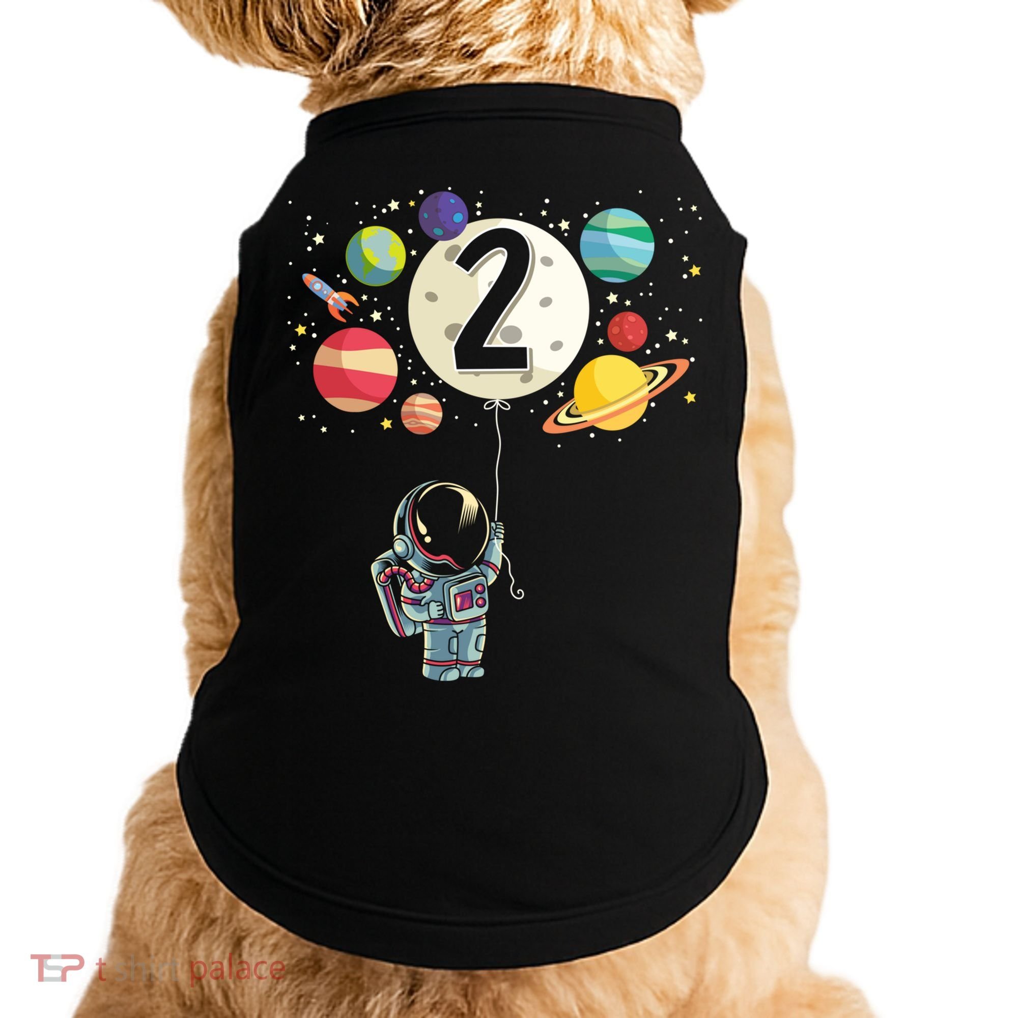 Funny 2 Years Old Birthday Boy Gift Astronaut 2nd Birthday Gift 1 Doggie Tank