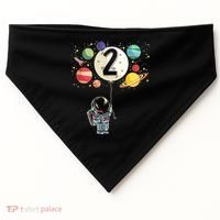 Funny 2 Years Old Birthday Boy Gift Astronaut 2nd Birthday Gift 1 USA-Made Doggie Bandana thumb 0