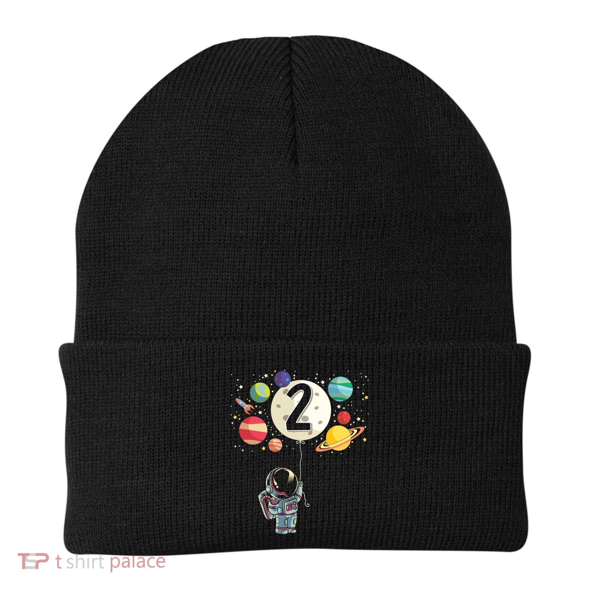 Funny 2 Years Old Birthday Boy Gift Astronaut 2nd Birthday Gift 1 Beanie