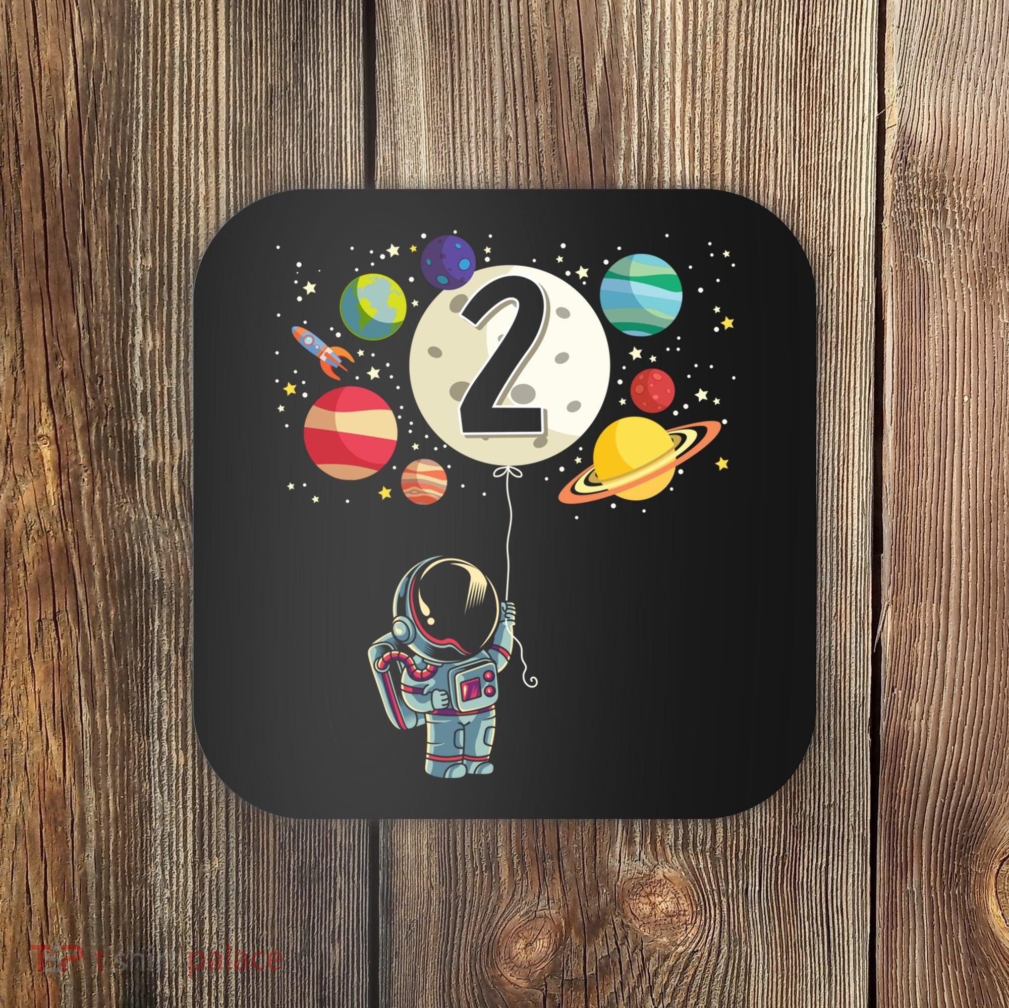 Funny 2 Years Old Birthday Boy Gift Astronaut 2nd Birthday Gift 1 Coaster