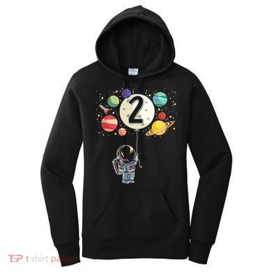 Funny 2 Years Old Birthday Boy Gift Astronaut 2nd Birthday Gift 1 Women's Hoodie