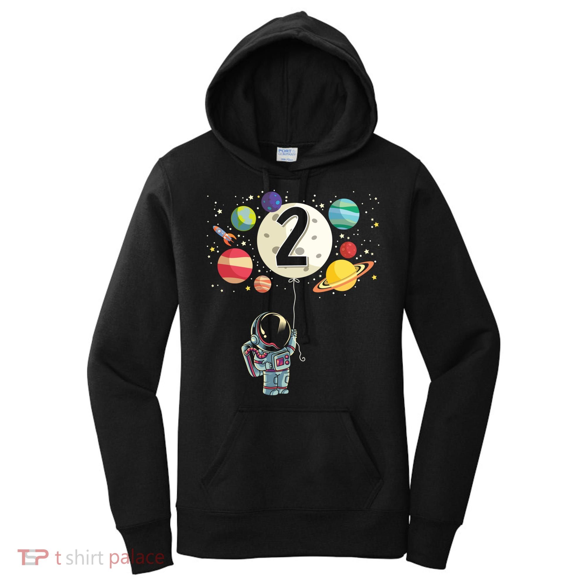 Funny 2 Years Old Birthday Boy Gift Astronaut 2nd Birthday Gift 1 Women's Hoodie