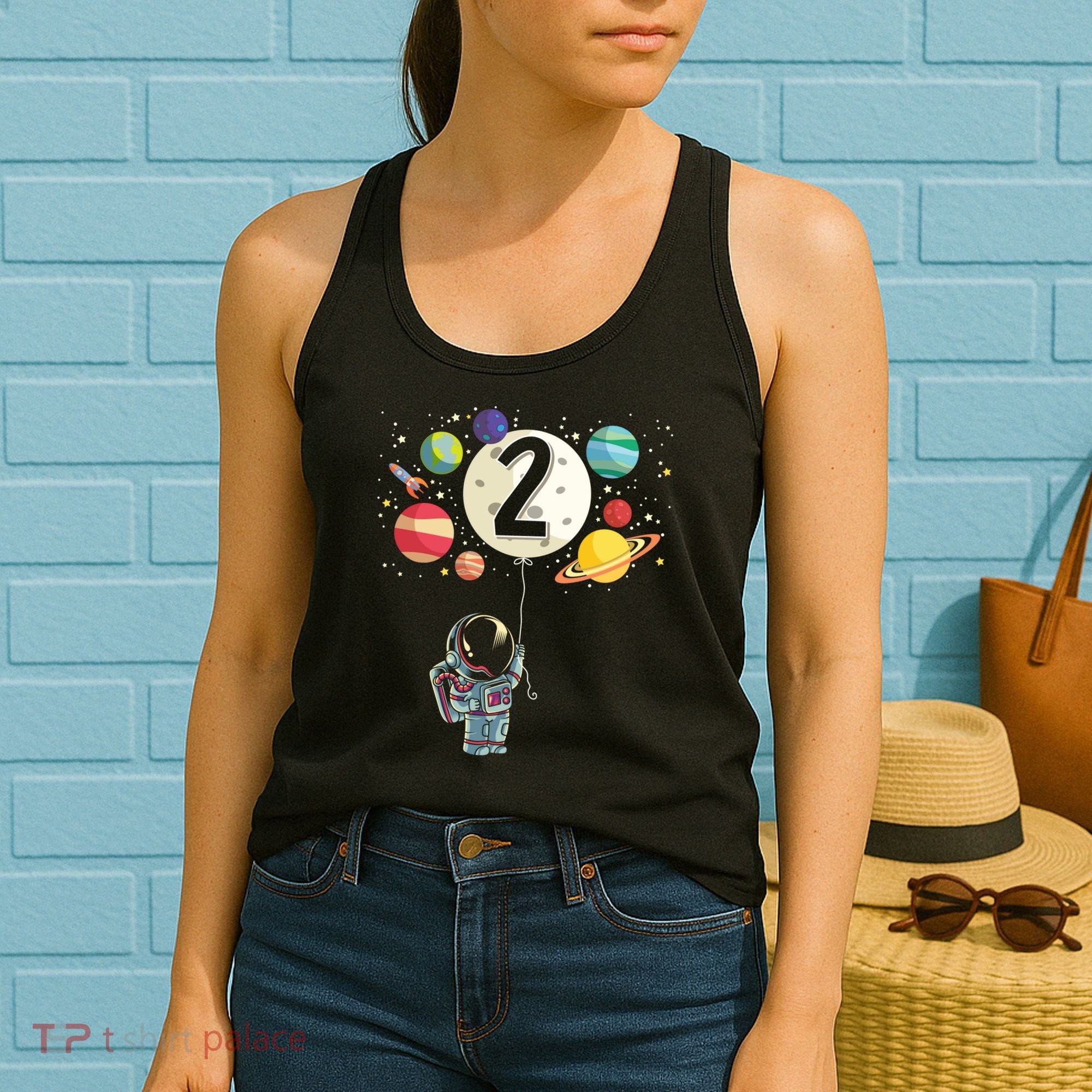 Funny 2 Years Old Birthday Boy Gift Astronaut 2nd Birthday Gift 1 Women's Tank Top
