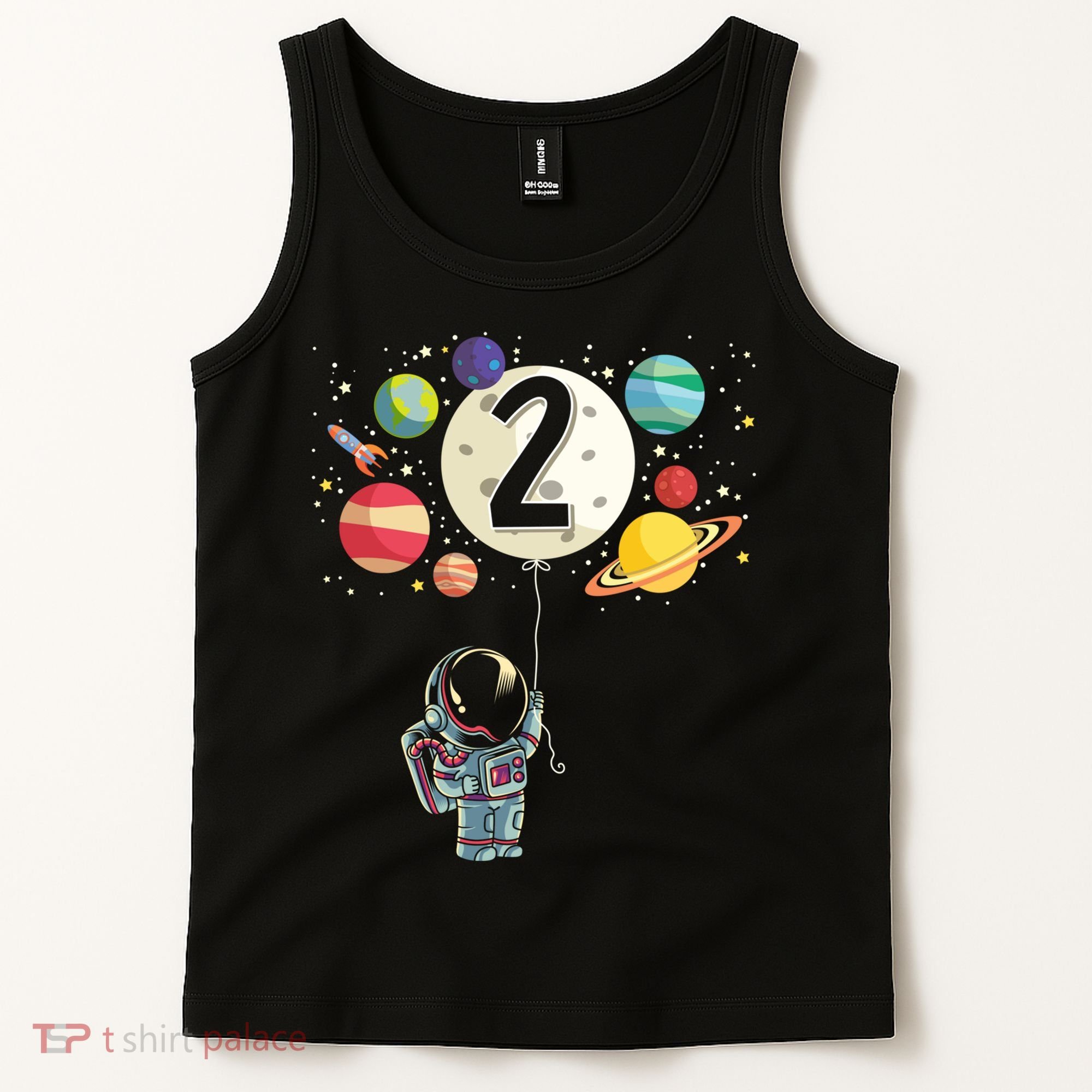 Funny 2 Years Old Birthday Boy Gift Astronaut 2nd Birthday Gift 1 Tank Top