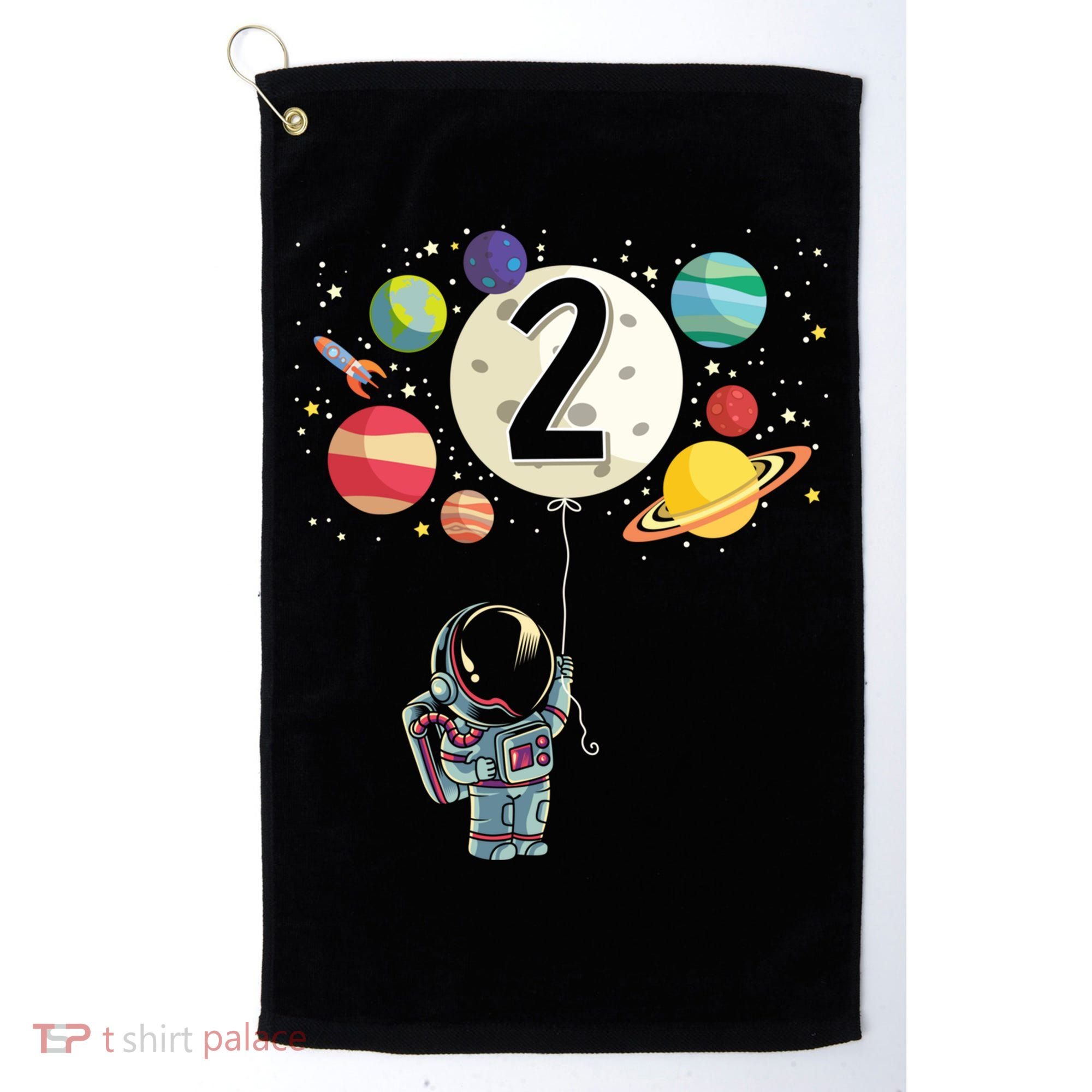 Funny 2 Years Old Birthday Boy Gift Astronaut 2nd Birthday Gift 1 Golf Towel
