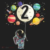 Funny 2 Years Old Birthday Boy Gift Astronaut 2nd Birthday Gift 1 Golf Towel thumb 3