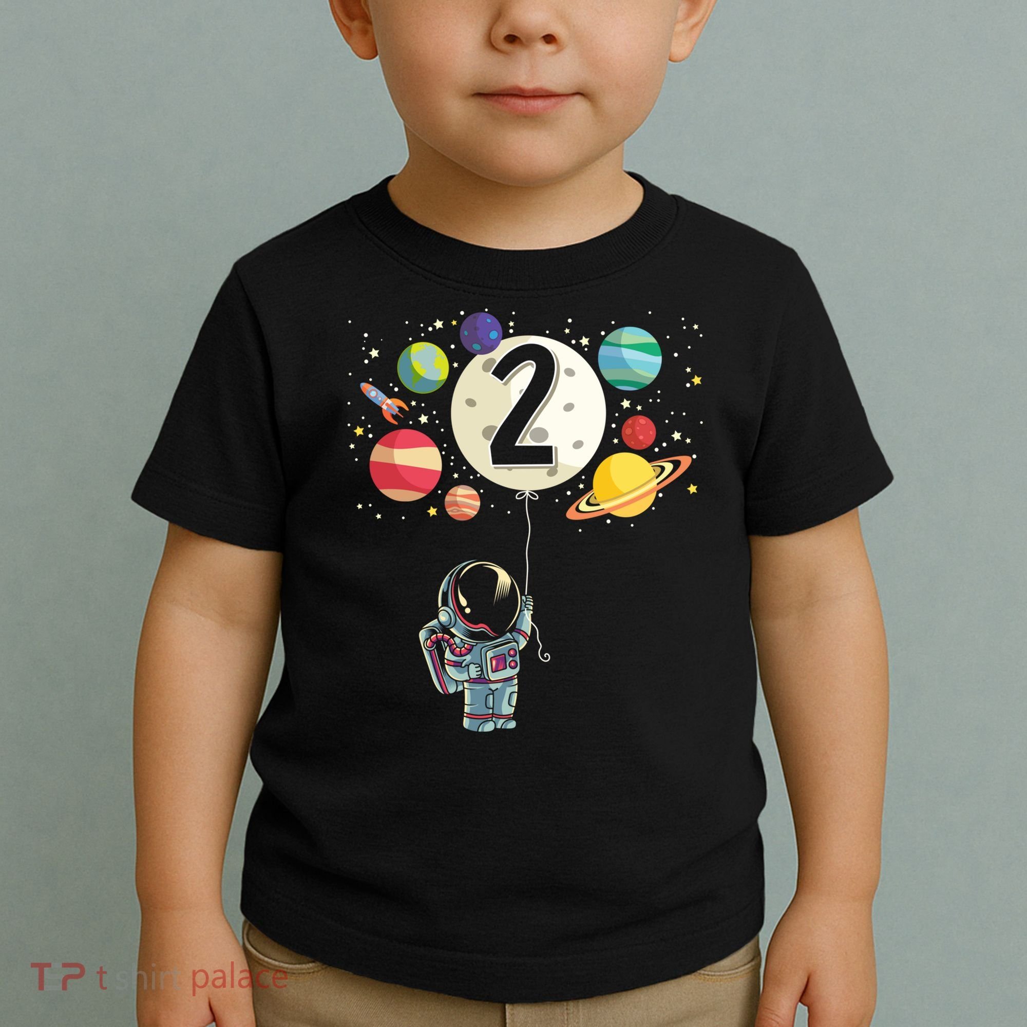 Funny 2 Years Old Birthday Boy Gift Astronaut 2nd Birthday Gift 1 Toddler T-Shirt