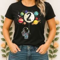 Funny 2 Years Old Birthday Boy Gift Astronaut 2nd Birthday Gift 1 Women's T-Shirt thumb 2