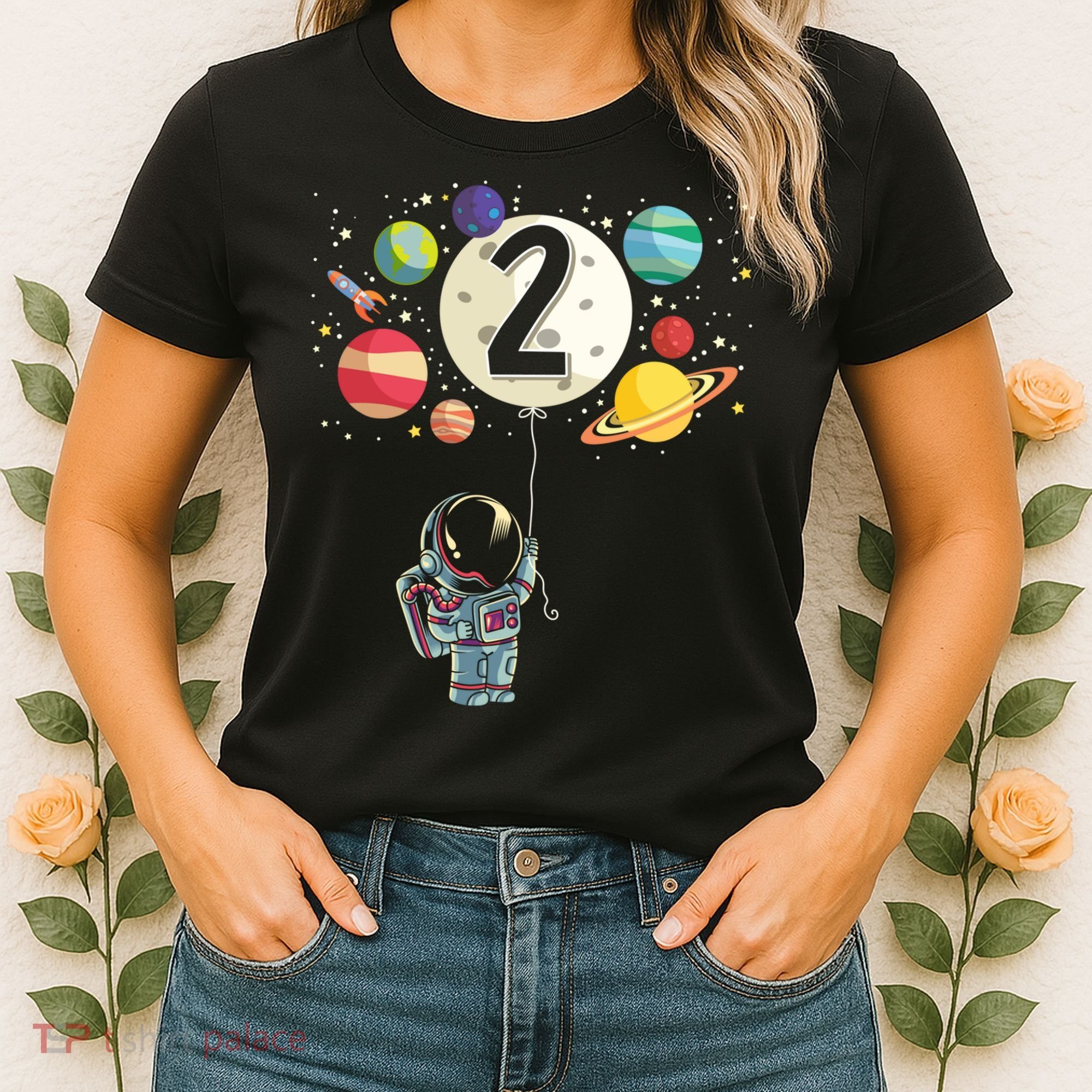 Funny 2 Years Old Birthday Boy Gift Astronaut 2nd Birthday Gift 1 Women's T-Shirt