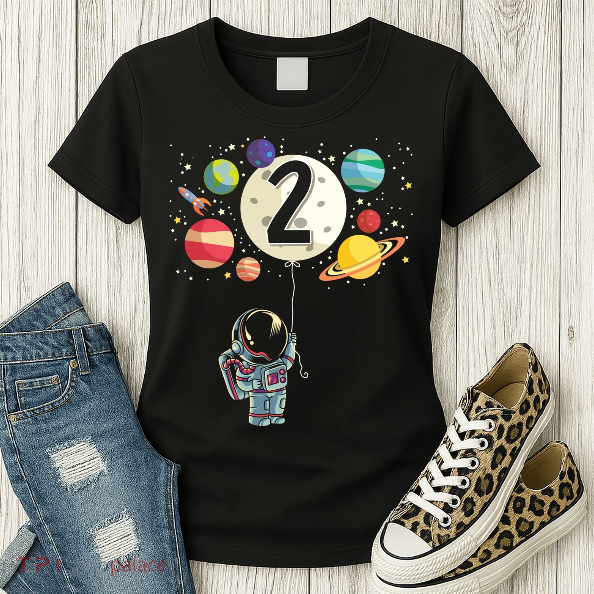 Funny 2 Years Old Birthday Boy Gift Astronaut 2nd Birthday Gift 1 Women's T-Shirt