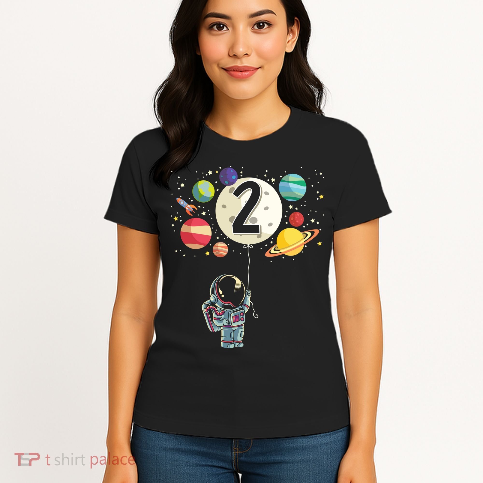 Funny 2 Years Old Birthday Boy Gift Astronaut 2nd Birthday Gift 1 Women's T-Shirt