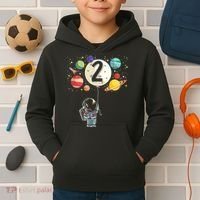 Funny 2 Years Old Birthday Boy Gift Astronaut 2nd Birthday Gift 1 Kids Hoodie thumb 2