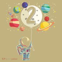 Funny 2 Years Old Birthday Boy Gift Astronaut 2nd Birthday Gift 1 Mousepad thumb 1