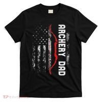 Family 365 Archery Dad Vintage Usa Red White Flag T-Shirt thumb 0