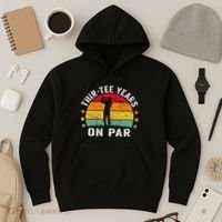 Funny 30th Birthday Golf Pun Retro Sunset 30 Year Old Golfer Hoodie thumb 3