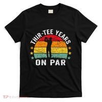 Funny 30th Birthday Golf Pun Retro Sunset 30 Year Old Golfer T-Shirt thumb 0